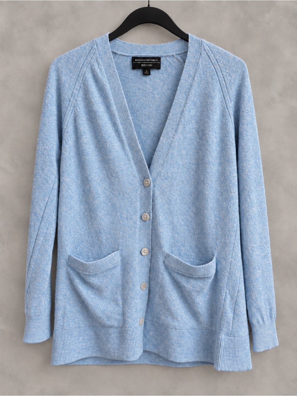 Banana Republic Filpucci Merino Wool Cashmere Cardigan Small Blue Button Front